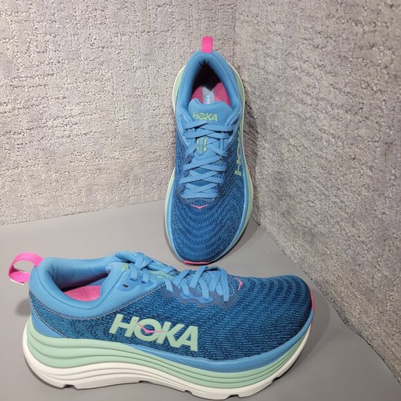 Hoka One One Gaviota 5 Women's Size US 9B Alpine Blue Jadeite Athletic Sneakers. - Picture 13 of 13